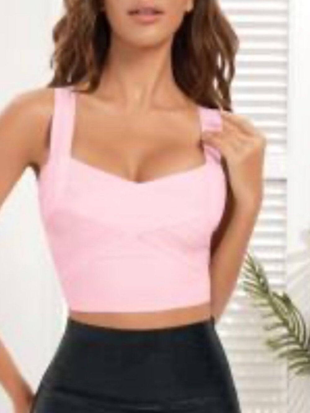 NWOT Small SHEIN Baby Pink Bandage Cropped Tank Top Fitted Stretch Y2k Back Zip